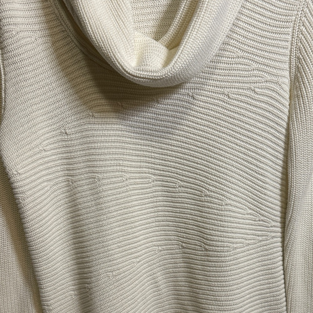 Asymmetrical Cream Cowl Neck Sweater - Picture 4 of 7